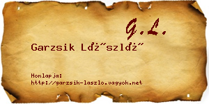 Garzsik László névjegykártya